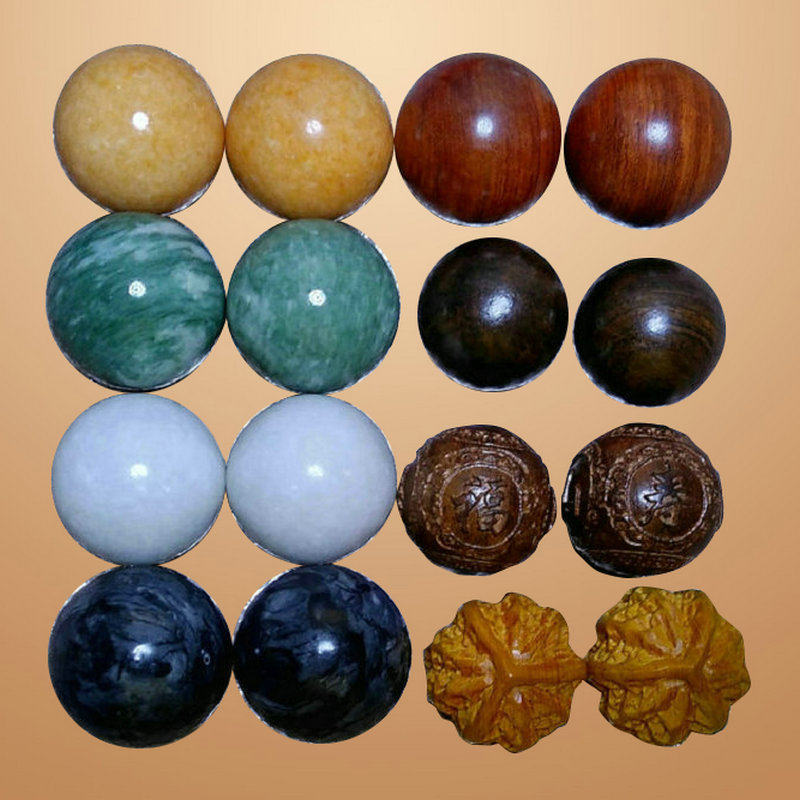 Jade handball health ball Elderly fitness ball Solid wood health massage ball Exercise rehabilitation Solid handball pair