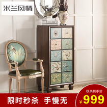 American solid wood bucket cabinet painted retro porch cabinet living room locker bedroom three door two bucket cabinet special furniture