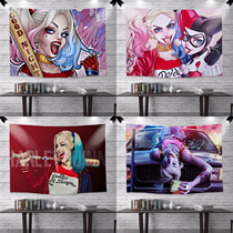 DC Movie Clown Woman Themed Background Cloth Bedroom Rooms Ins Wind Hung Cloth Student Dormitory Bedside Decorative Cloth