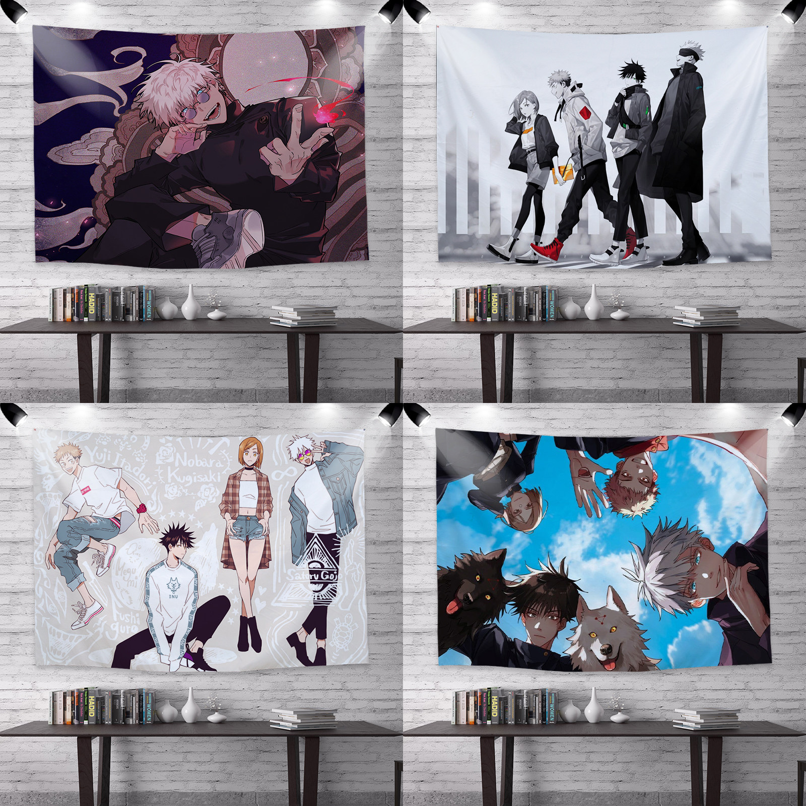 Japan-style Cartoon Spell Return To War Ins hanging cloth Bedroom Room Decorative Wall Cloth Hanging Blanket Dormitory Bedside Tidal Plot Background Cloth