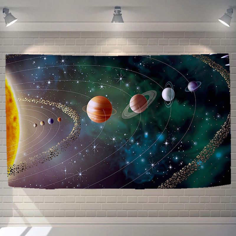 Personality Tide Chart Galaxy Ball Student Dorm Girl Hearts Hanging Fabric Red Ins Live Bar Studio Hanging Paintings