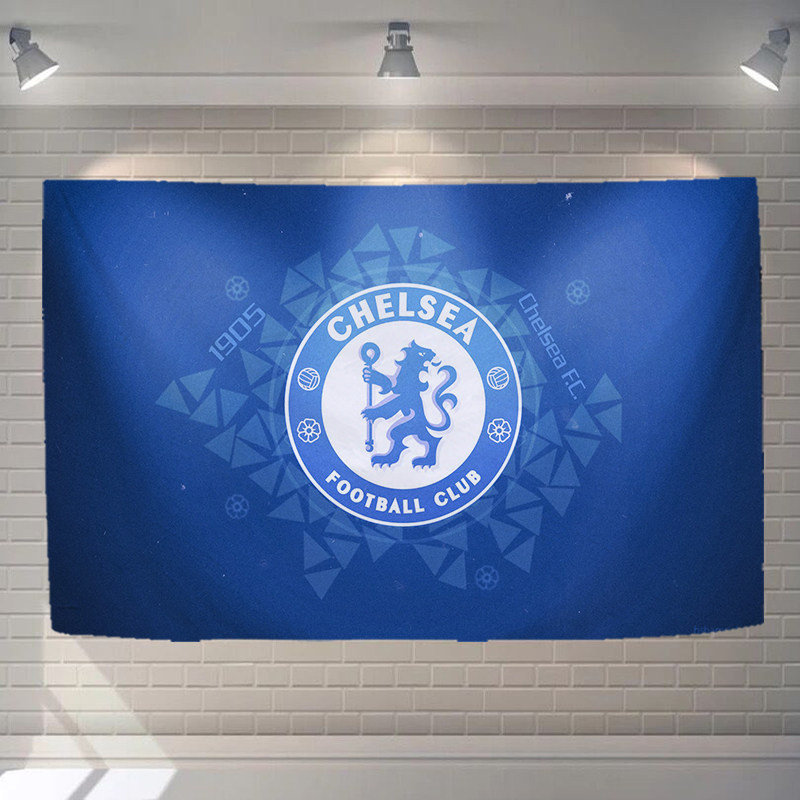 Cerxi Team Emblem Red Flag Hung Cloth Student Dormitory Background Cloth Personality Bar Studio Football Star Wall Decoration Painting