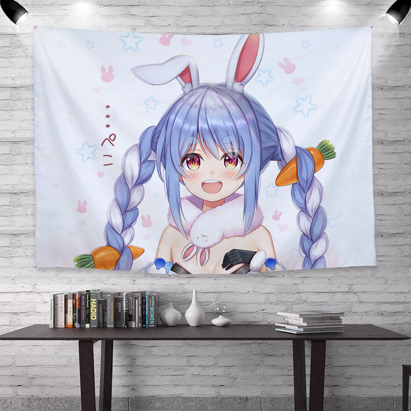 Anime cartoon character hanging cloth Rabbit Pekra virtual anchor ins background cloth dormitory bedroom decoration wall cloth