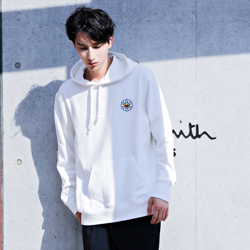 [Spot] Trunk 16 mùa thu và mùa đông thêu Murakami Takashi hoa hoodie đôi áo len trùm đầu nam và nữ áo len cổ cao