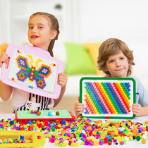 Wisdom magic plate mushroom nail educational toy 4-6 years old puzzle childrens toy 3-6 years old large flapper mushroom diced