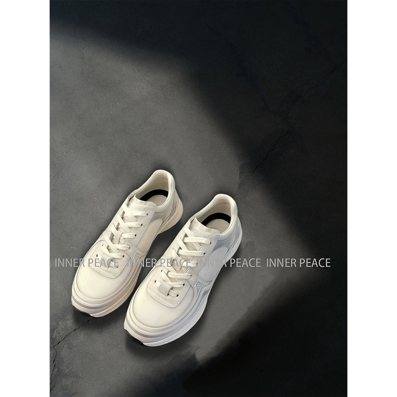 【Inner】Din Version Beauty and Comfort Combined 26C New Gradient Color Black and White Lace-Up Thick-Soled Sneakers