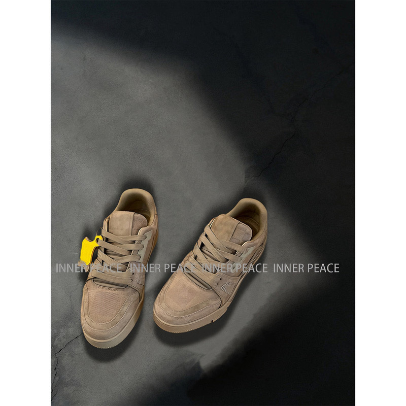 【Inner】Long-Termism Retro Light Luxury Genuine Leather Elephant Gray Checkered Casual Sneakers for Couples 【Inner】Long-Termism Retro Light Luxury Genuine Leather Elephant Gray Checkered Casual Sneakers for Couples