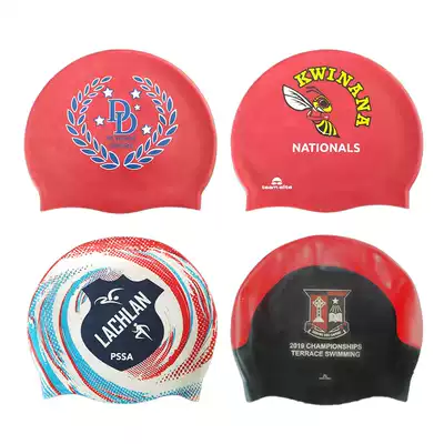 Swimming cap male and female waterproof head ear protection adult long hair professional silicone swimming cap printing multi-color optional