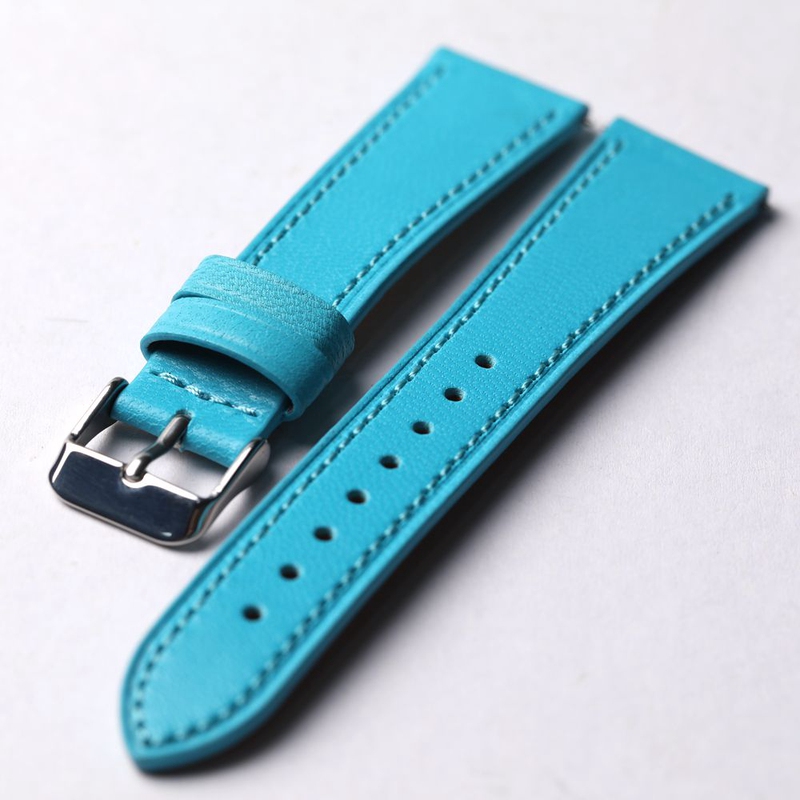 Handmade Blue Genuine Leather Watch Strap 19 20 22mm Handmade First-Layer Cowhide Suitable for Rolex Gs Pink Blue Soft Quick-Release Strap Handmade Blue Genuine Leather Watch Strap 19 20 22mm Handmade First-Layer Cowhide Suitable for Rolex Gs Pink Blue Soft Quick-Release Strap