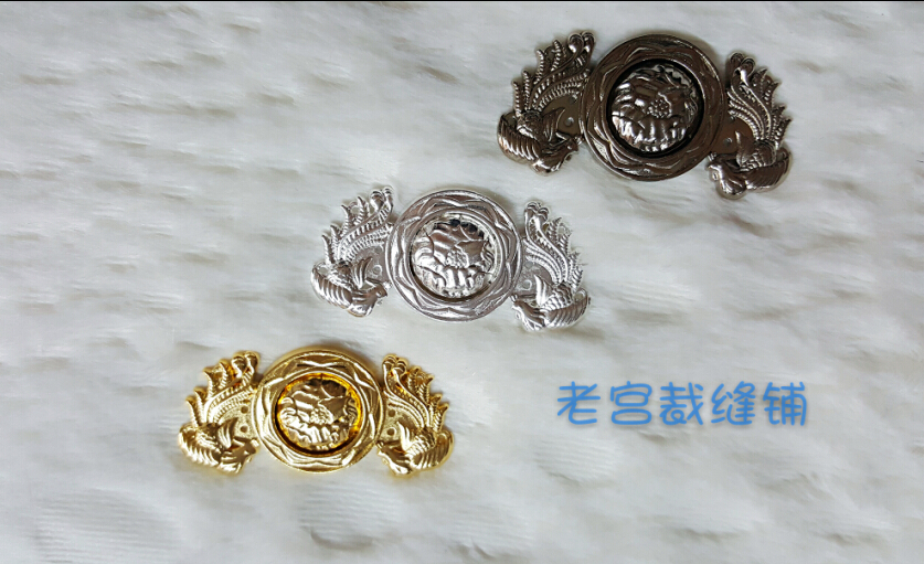 Phoenix wear Peony mother and child buckle Hanfu metal buckle Cloak buckle Ming Hanfu button