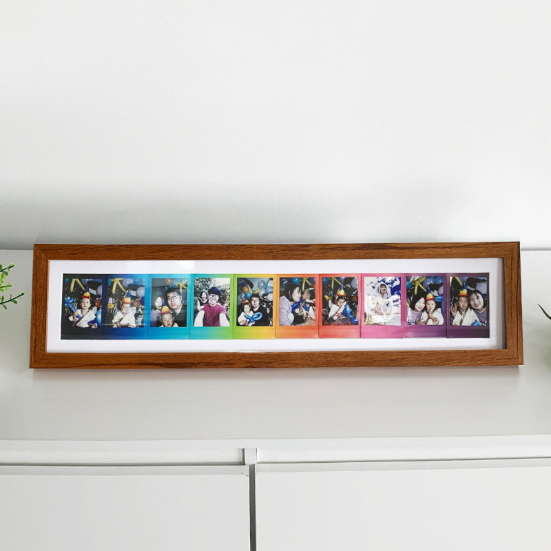 Instant Photo Paper Special Frame Rainbow Gradient Photo Paper Solid Wood Long Strip DIY Graffiti Photo Frame Tabletop Gift Instant Photo Paper Special Frame Rainbow Gradient Photo Paper Solid Wood Long Strip DIY Graffiti Photo Frame Tabletop Gift