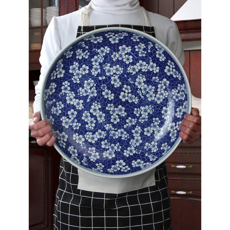 Domestic large mackerel disc ceramic creative big plate round dish plate of the big chicken chop bell pepper fish head dish