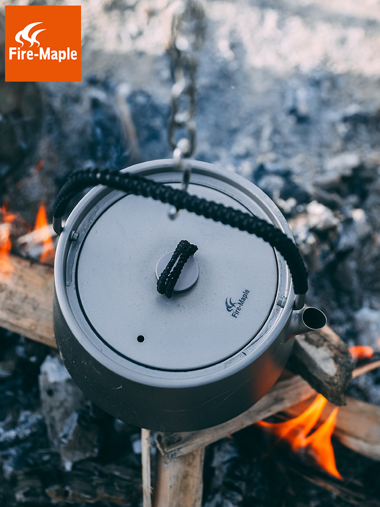 Fire maple if outdoor pure titanium teapot Kung fu tea pot coffee pot tea cup tea set tea kettle 1L