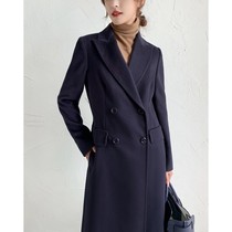 Heavy homemade high-level rare rare silk cashmere wool handmade double-sided classic double-breasted coat