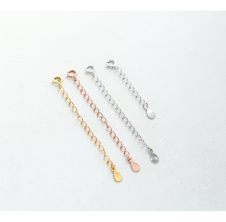 Chuỗi mở rộng 925 Sterling Silver Clavicle Vòng cổ Chuỗi mở rộng Vòng đeo tay Chuỗi mở rộng Vòng chân Chuỗi phụ kiện Phụ kiện - Vòng chân vòng đeo chân nữ bằng vàng