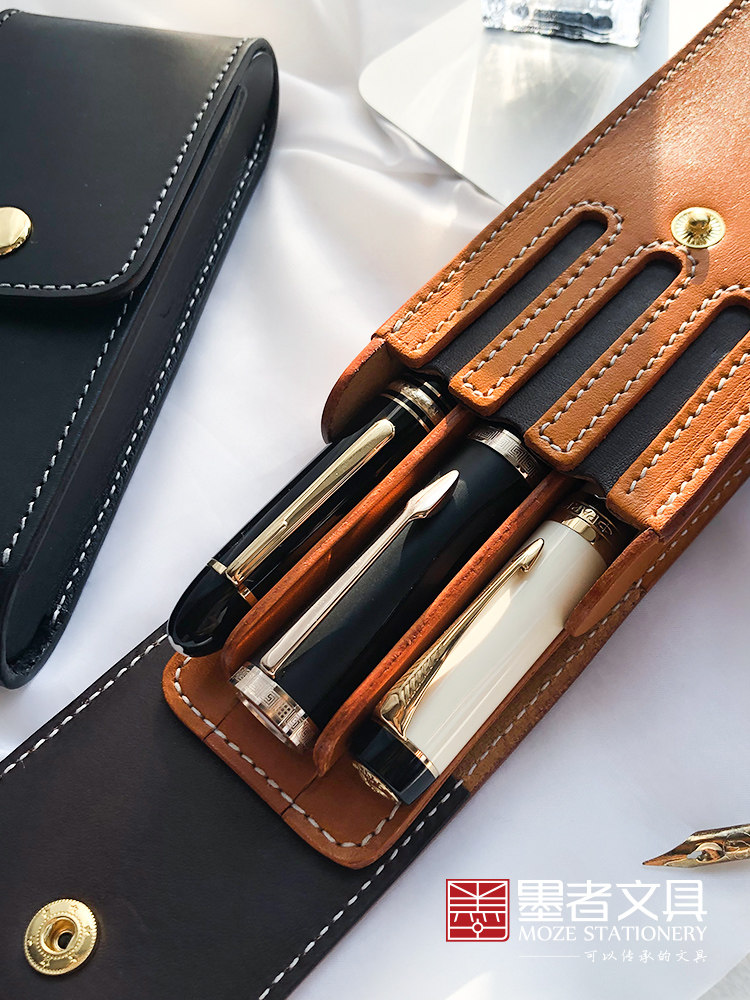 Ink-out Made in Italy Tannic Cow Leather Cramp Pen Bag Pen Bag Pen bag Pen Curtain Cashier Bag Pen Case Portable containing Leather Bag BRIEF PEN BAG HAND CREATIVE