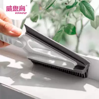 Household kitchen cleaning brush, desk gap brush, window slot corner cleaning wipe, TPR soft rubber long handle triangular brush