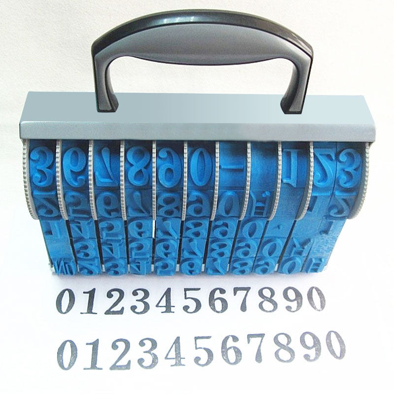 11-DIGIT HIGH 24MM KING SIZE SUITCASE WITH ROLLER STAMP Year, YEAR, DATE, LOT NUMBER STAMP, ROLLER NUMBER STAMP