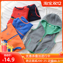 Childrens fleece vest vest baby autumn and winter warm vest for boys and girls candy color warm vest waistcoat