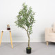 Simulated Olive Tree Potted Green Plant for Living Room Decoration, Simple Modern Style, Evergreen All Year Round, Large Floor-Standing Landscape Ornament