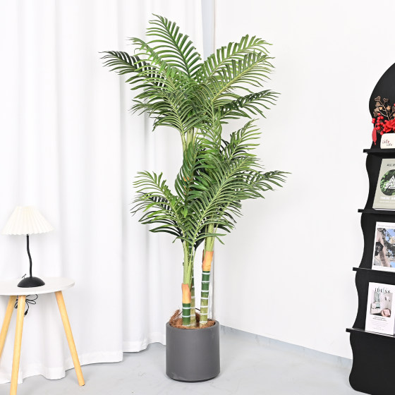 Large Artificial Green Plant Palm Tree Indoor Mall Landscaping Decoration Fake Tree Sunflower Imitation Ornament Areca Palm Bonsai