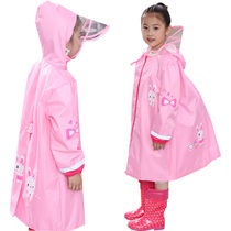 Girl raincoat baby big hat brim student Korean zipper kindergarten schoolbag position tasteless elastic sleeve children poncho