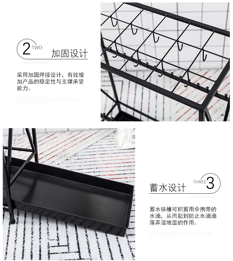 Hộ gia đình đứng Bắc Âu tạo tác sắt rèn đa chức năng mưa thiết bị lưu trữ giá thương mại vị trí kệ sáng tạo treo ô xô - Kệ kệ sách treo tường mini