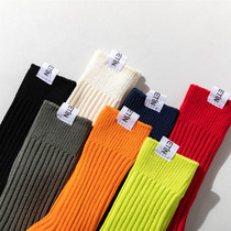 Long socks mens midline socks autumn and winter cotton ins trend Korean version of the Street high-help sports pile Joker stockings