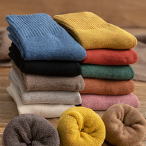 Socks womens tube socks Autumn and winter pure cotton plus velvet thickened warm winter wool floor terry home stockings tide