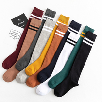 Striped calf socks children Spring and Autumn Winter middle tube long tube pressure socks ins tide cotton high tube half tube knee socks