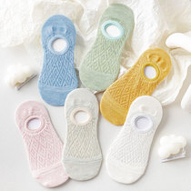 Mesh socks womens cotton socks shallow mouth spring and autumn breathable silicone non-slip can not fall off with invisible boat socks summer thin section