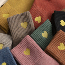 Socks womens stockings autumn and winter cotton plus velvet thickened warm floor socks ins tide cute home stockings