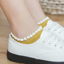 Summer lace socks female ins tide shallow mouth pure cotton Korean spring and autumn thin section wild Japanese cute winter socks