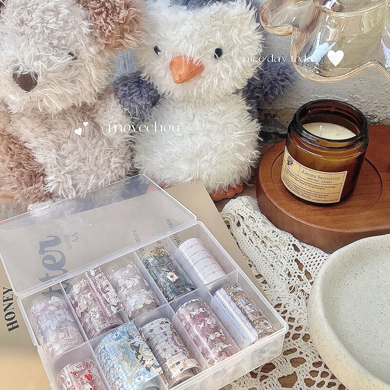 Korean Style ins Hand-Painted Rococo Style Nail Art Transfer Paper with Retro Rabbit Girl Art Elements, Cute and Practical