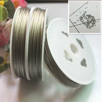 Стальная проволка, шелковые нитки, 0.6mm, 100 шт