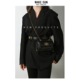 Небольшая небольшая сумка, сумка через плечо, брендовая цепь, замок, сумка на одно плечо, премиум класс, японские и корейские, на цепочке