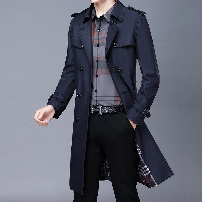 Xu Mao Department Store Seiko Handy Men's Windwear Long Business Overcoat Double Row Casual Coat