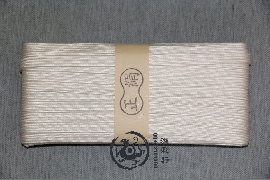 Japan imported samurai army and navy handle tie handle roll handle rope is silk 1 cm wide white 66 yuan per meter