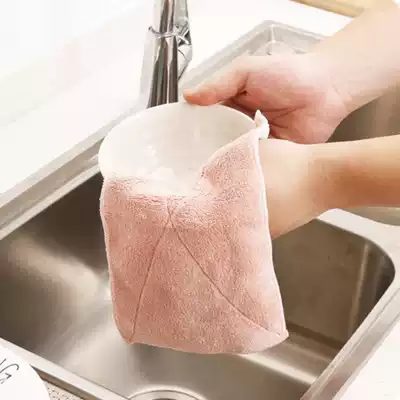 Wipe cloth cloth kitchen cleaning linen cotton cotton coral velvet non-hair household water washing dishes non-stick oil towel