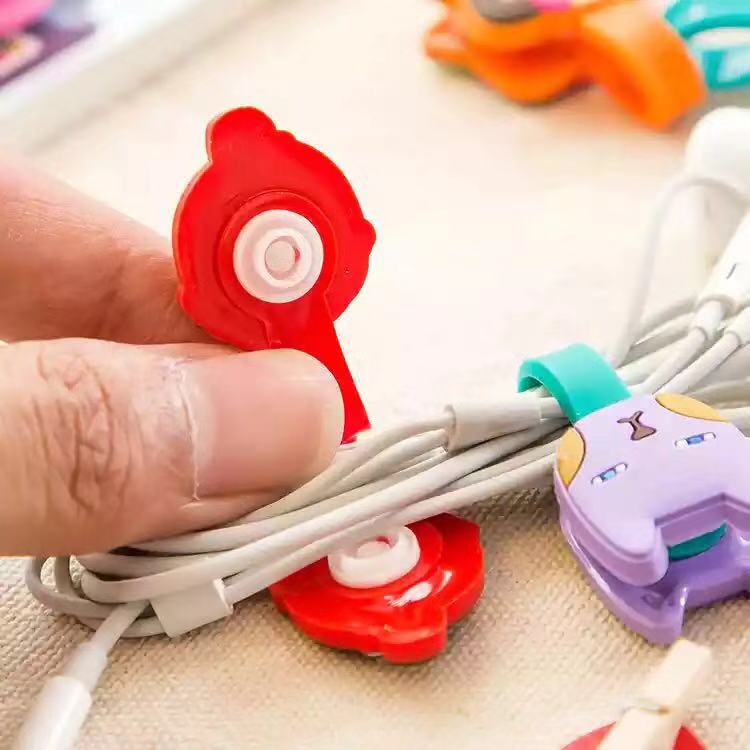 Headphone line data cable Winder cute cartoon mobile phone storage buckle charging cable finishing wire Winder wire receiver
