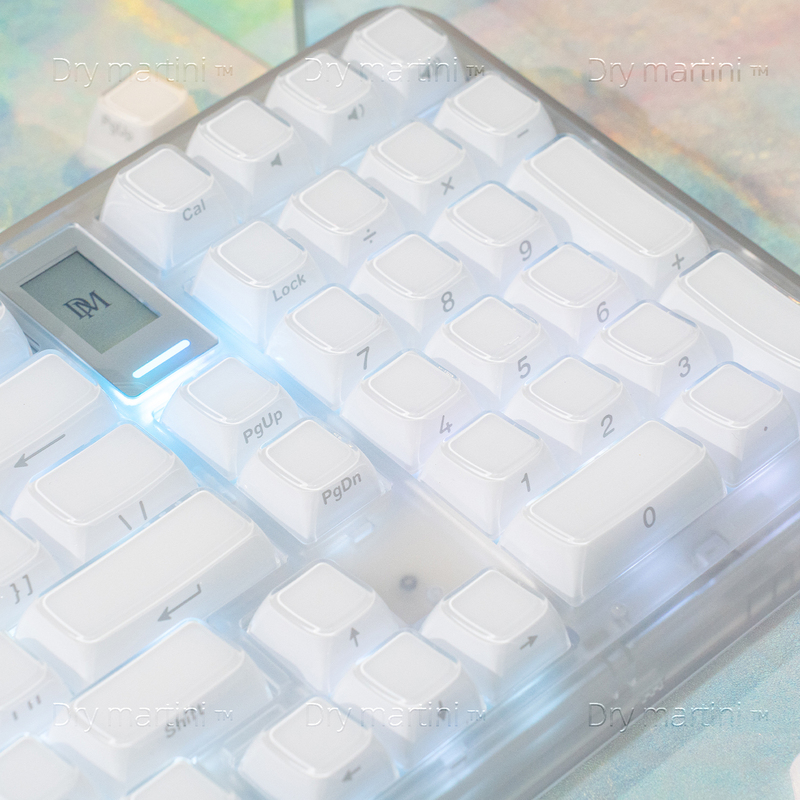 Crystal Keycaps with Side Engraving, Pc Double-Shot 4.0 New Mda Jelly Pudding Acrylic Ball Caps 68/75/84/87/108