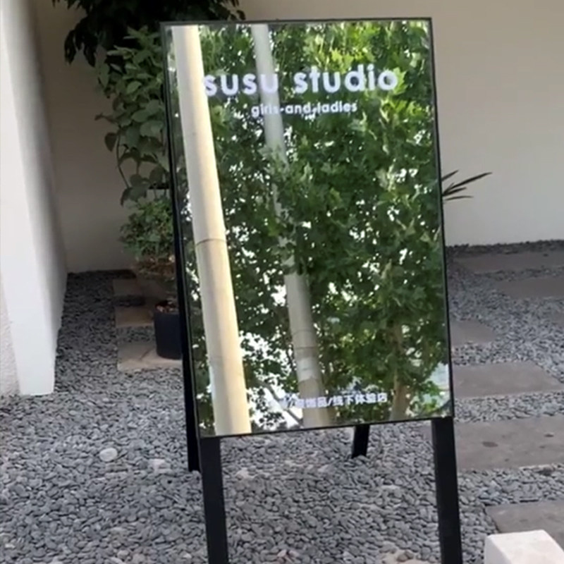 Clothing store mirror full body beauty highly whitening full body mirror female stereoscope in wind outdoor display mirror