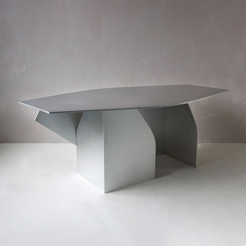 Clothing Store Middle Island Running Water Table Display Rack Stainless Steel Upscale Personality Design Effect Women's Clothing Store Shoe Rack Show Shelf