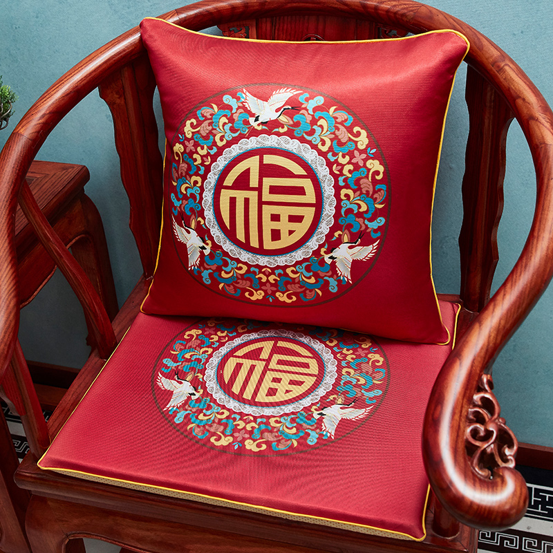 New Chinese red wood chair cushion dining chair plate stool cushion tea table and chair circle chair?The chair cushion is too much for the chair's furniture.