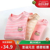 2 chiếc áo thun trẻ em cotton dài tay nam nữ quần áo dày cho bé mùa thu trẻ em cotton đáy áo sơ mi cổ tròn shop trẻ em