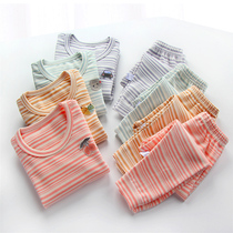 Boys autumn clothes autumn pants girls bottoming pajamas children underwear set cotton spring and autumn cotton little boy cotton sweater