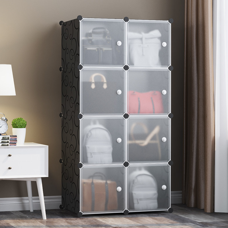 Bag storage artifact home floor shelf dustproof cabinet bedroom finishing shelf save space behind the door hanging bag