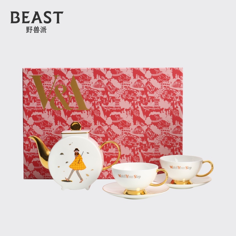 THEBEAST Fauvism VA Museum SERIES Light LUXURY bone CHINA tea set set Household kettle TEA CUP gift