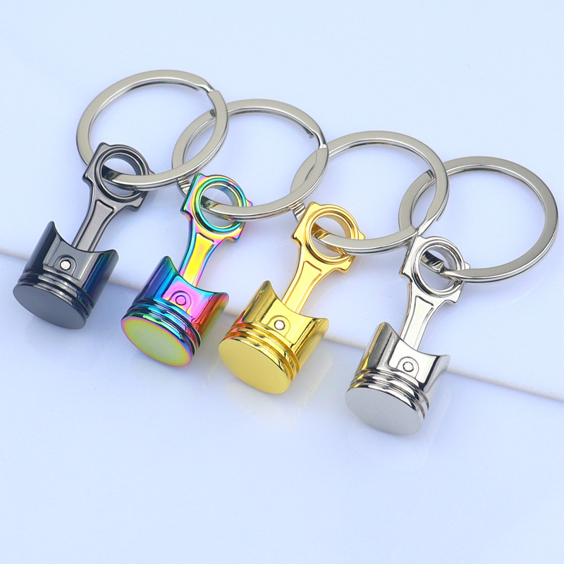 Engine Piston Keychain Creative Car Modification Pendant Gift Toy Mini Simulation Model Metal