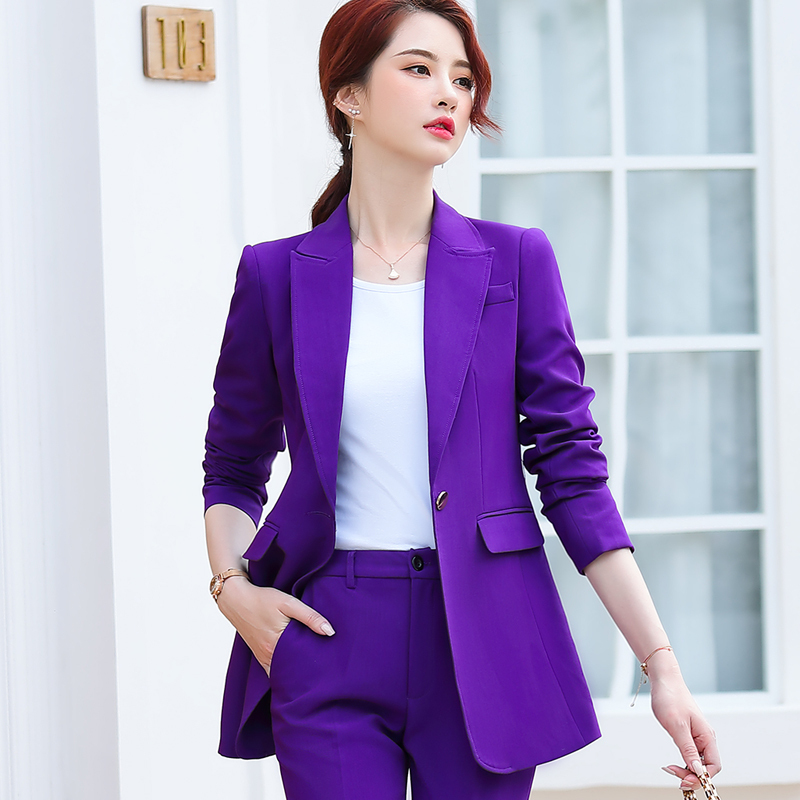 Purple Blazer for Women, Spring and Autumn 2026 New Style, Super Popular, Light Luxury Suit, High-End Fashion Professional Outfit Set